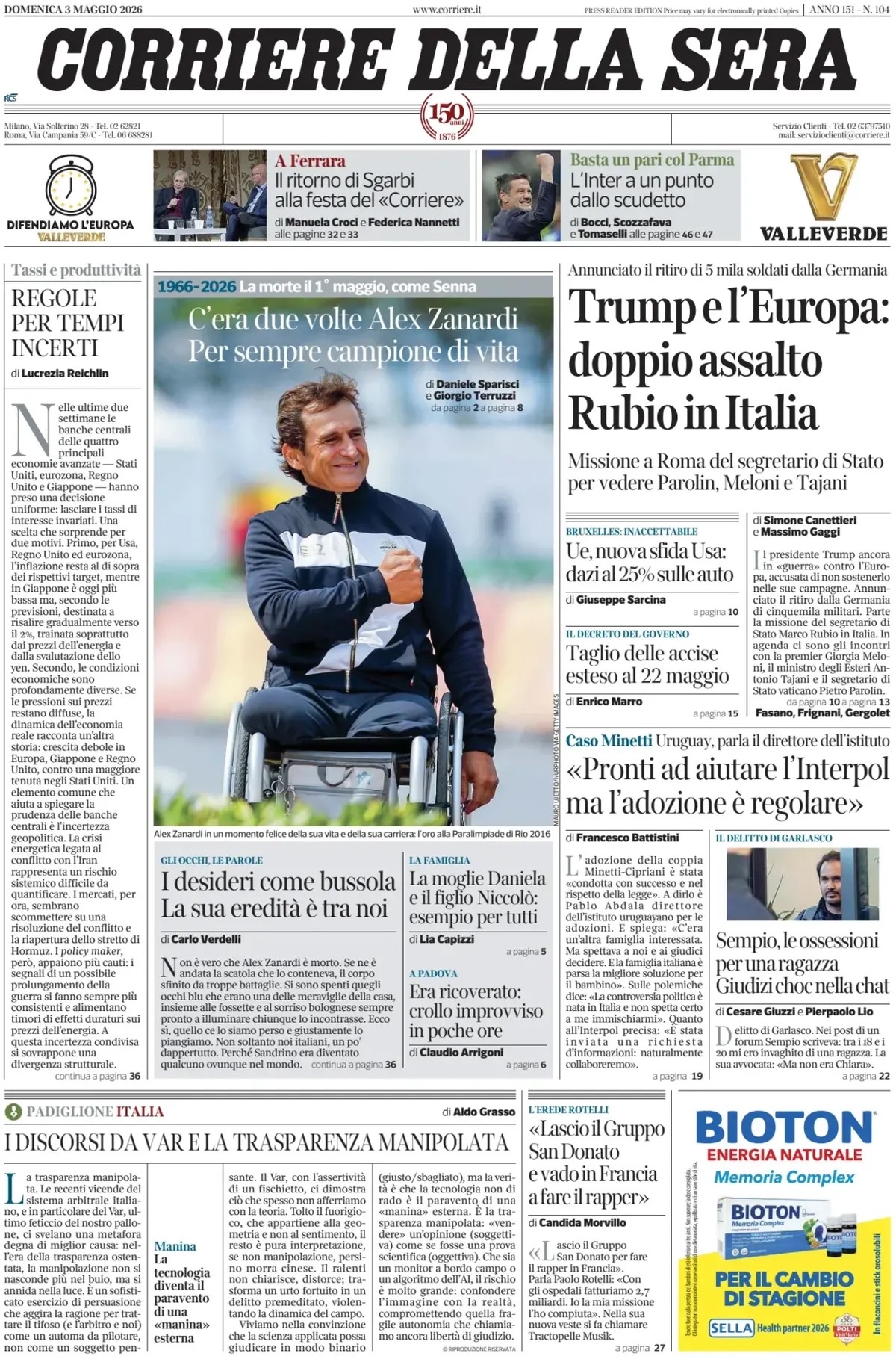 Le prime pagine di oggi