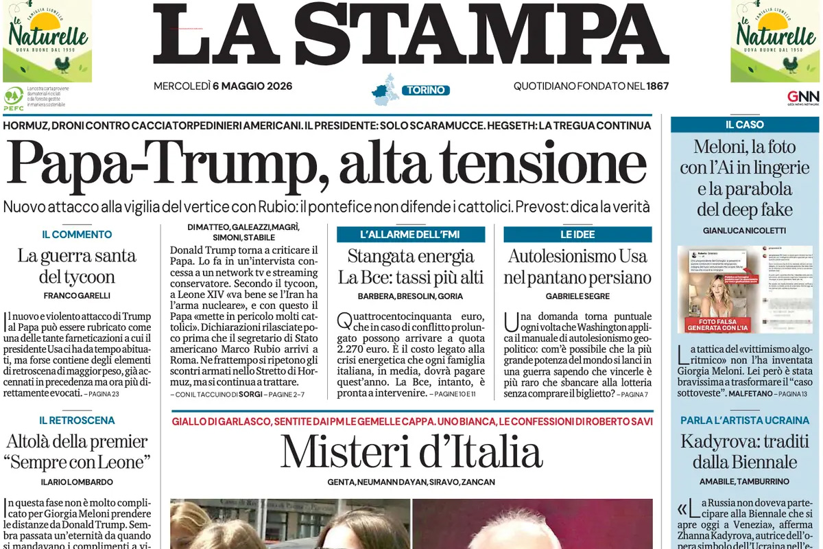 Le prime pagine di oggi