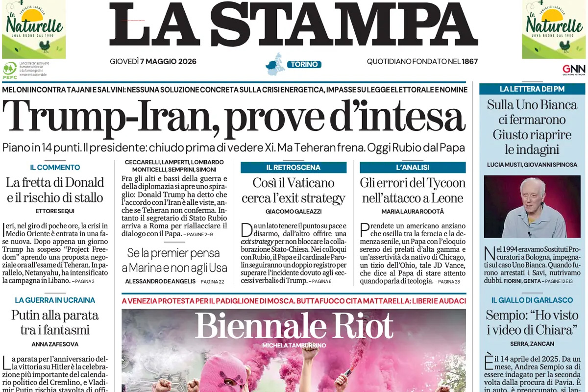 Le prime pagine di oggi