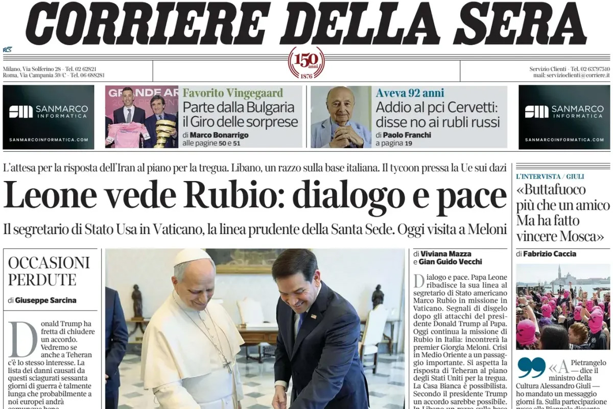 Le prime pagine di oggi