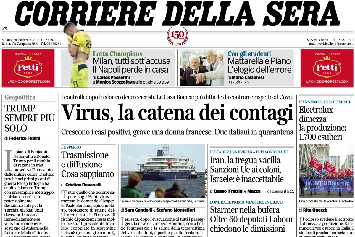 Le prime pagine di oggi