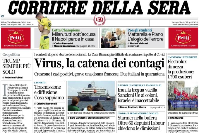 Le prime pagine di oggi