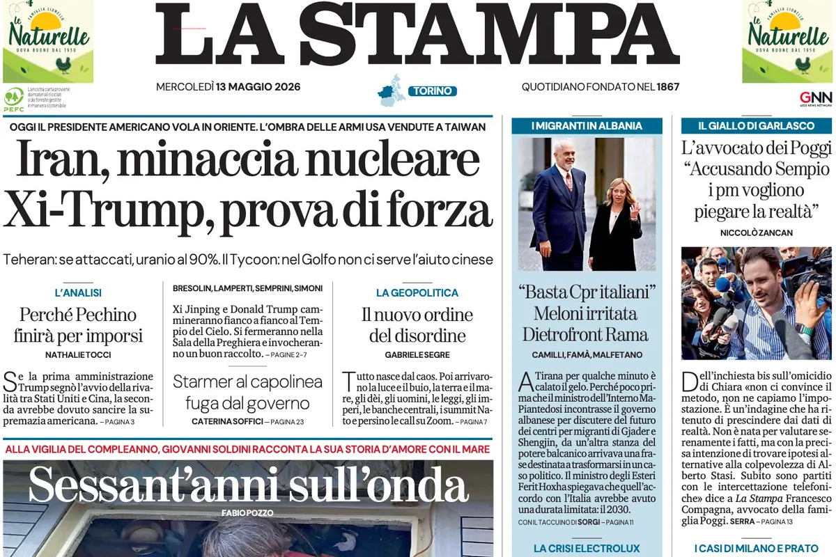 Le prime pagine di oggi