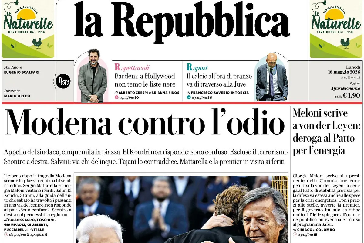 Le prime pagine di oggi