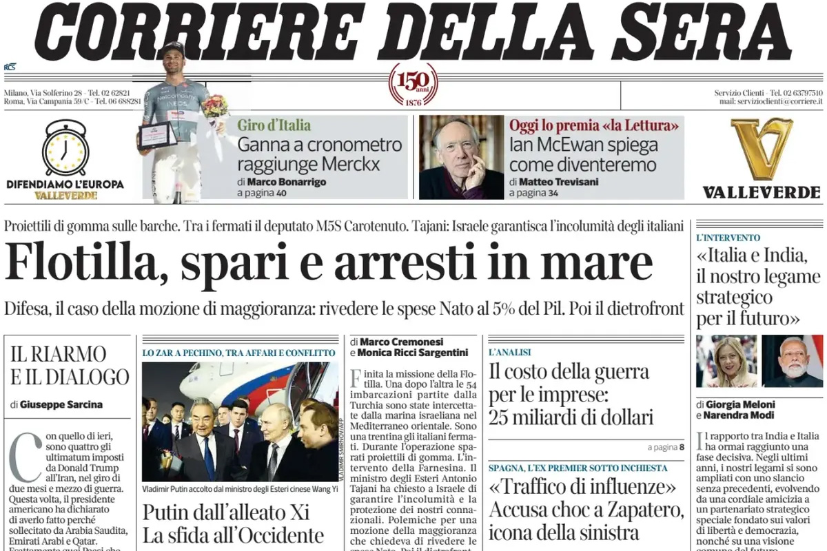 Le prime pagine di oggi
