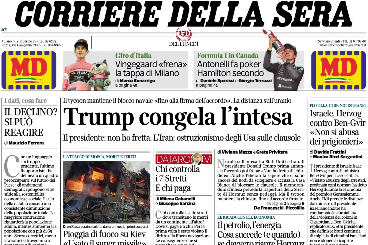 Le prime pagine di oggi