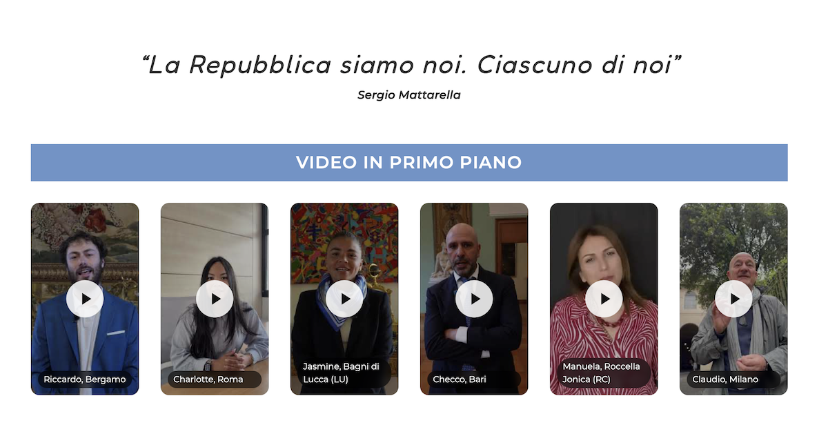 Leggi l'articolo: L’iniziativa del Quirinale per gli 80 anni della Repubblica italiana, con Checco Zalone e Jasmine Paolini
