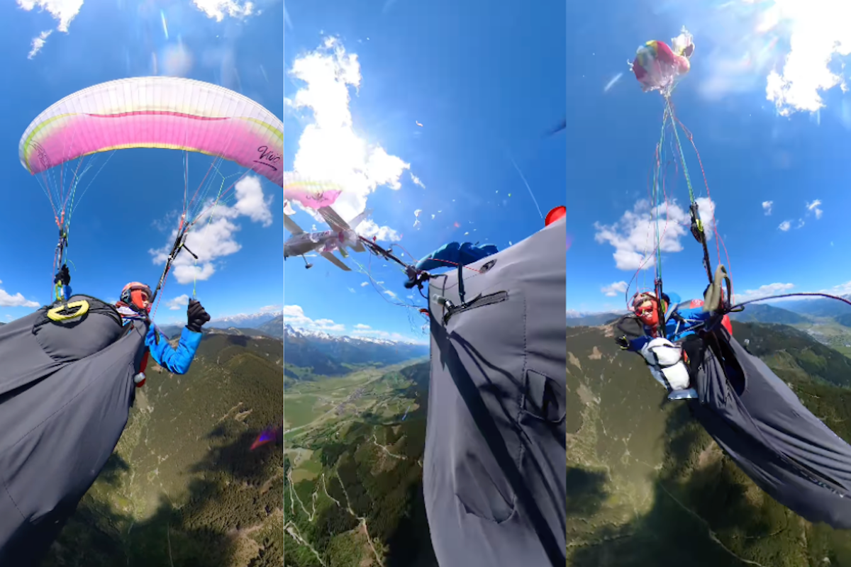 Leggi l'articolo: Il video dello scontro fra un piccolo aereo e un parapendio