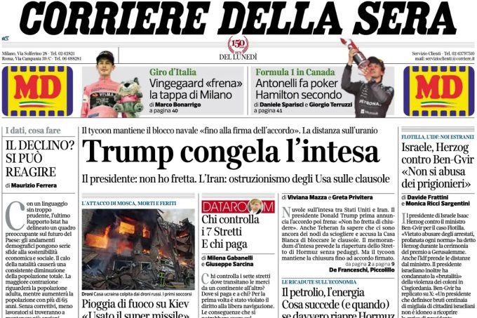 Le prime pagine di oggi