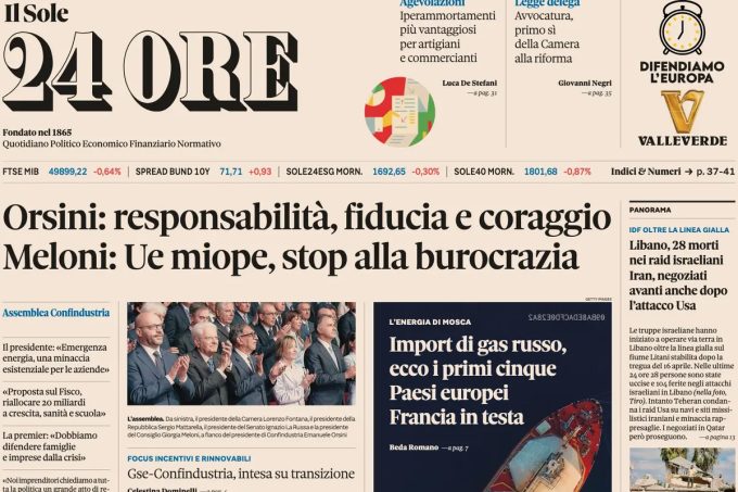 Le prime pagine di oggi