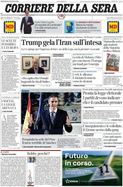 le prime pagine di oggi da Ilpost.it le prime pagine di oggi