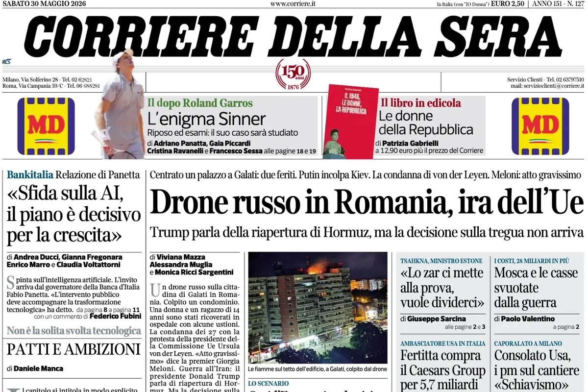 Le prime pagine di oggi