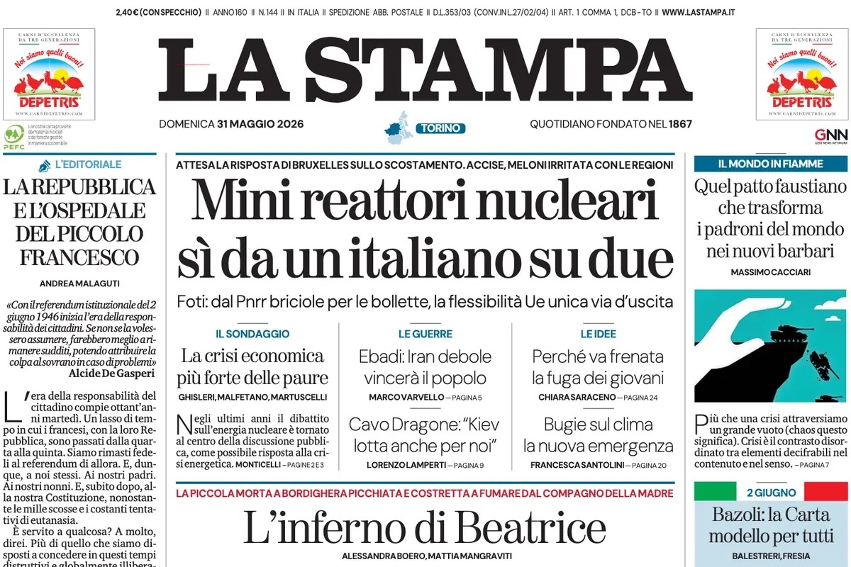 Le prime pagine di oggi