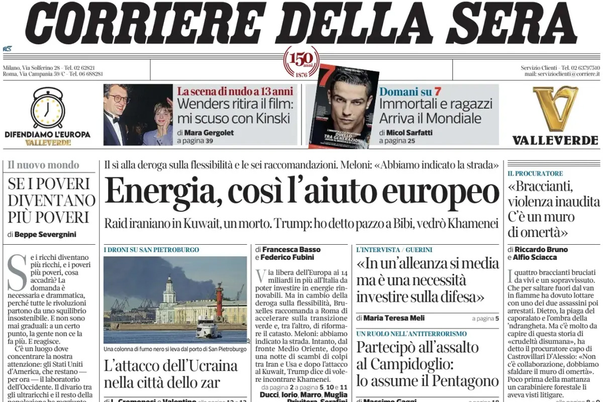 Le prime pagine di oggi