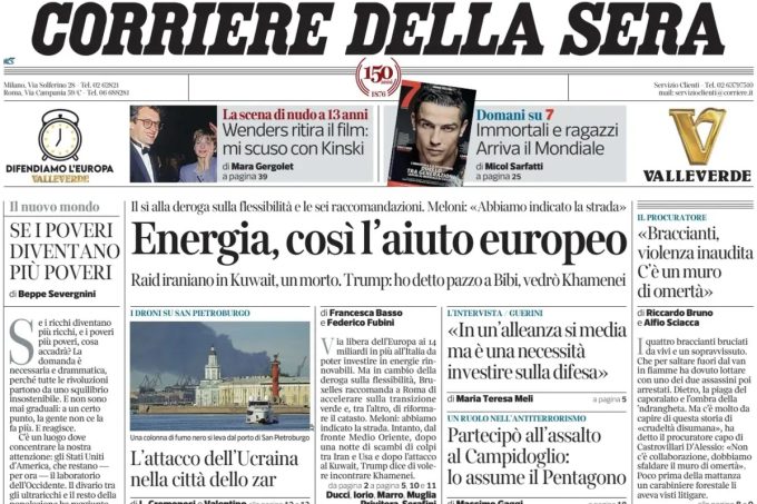 Le prime pagine di oggi