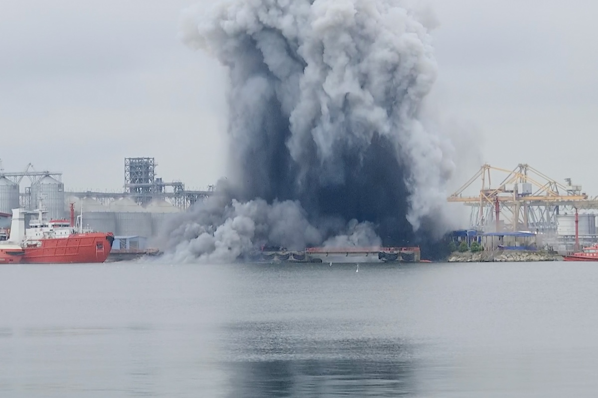 Un drone marittimo è esploso al porto di Costanza, in Romania