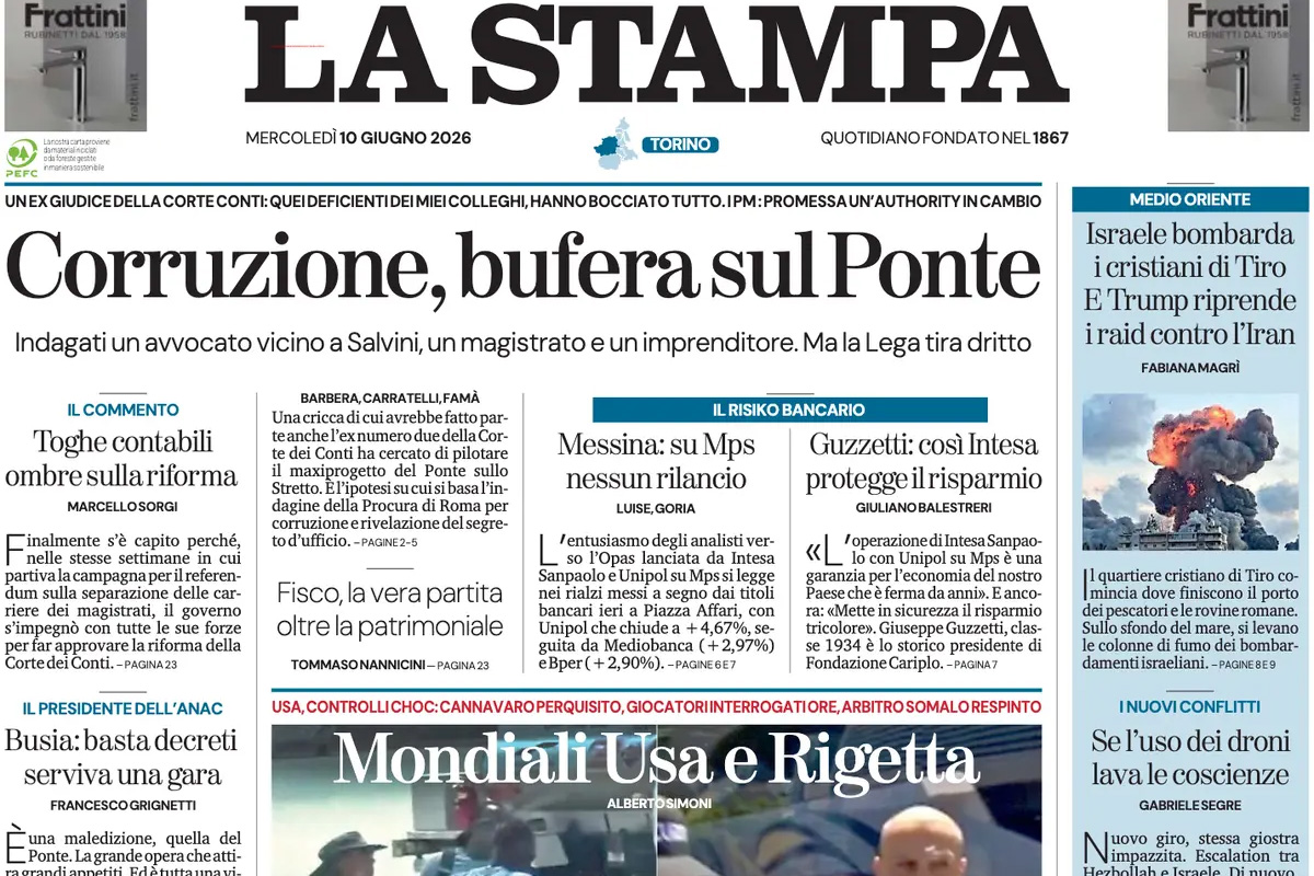 Le prime pagine di oggi
