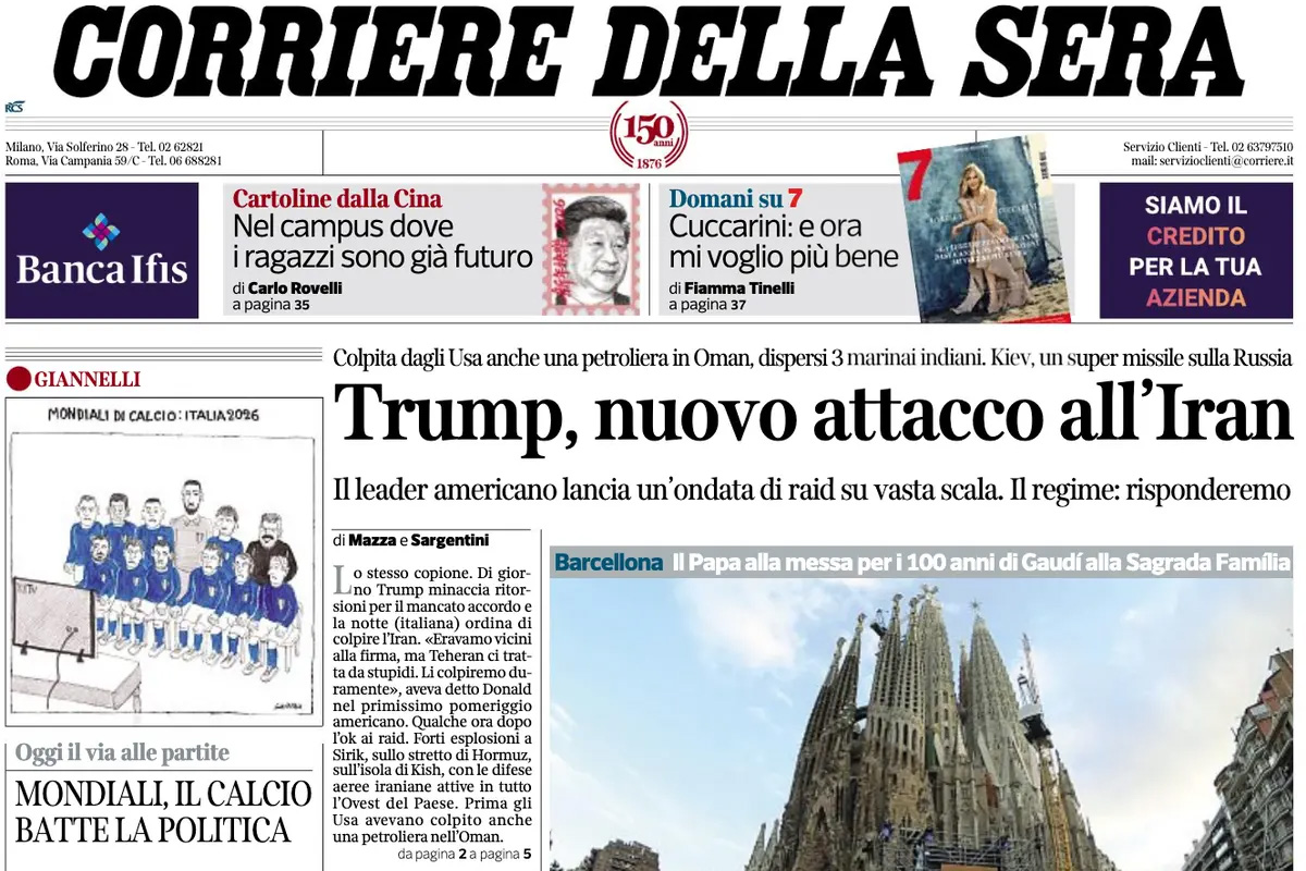 Le prime pagine di oggi