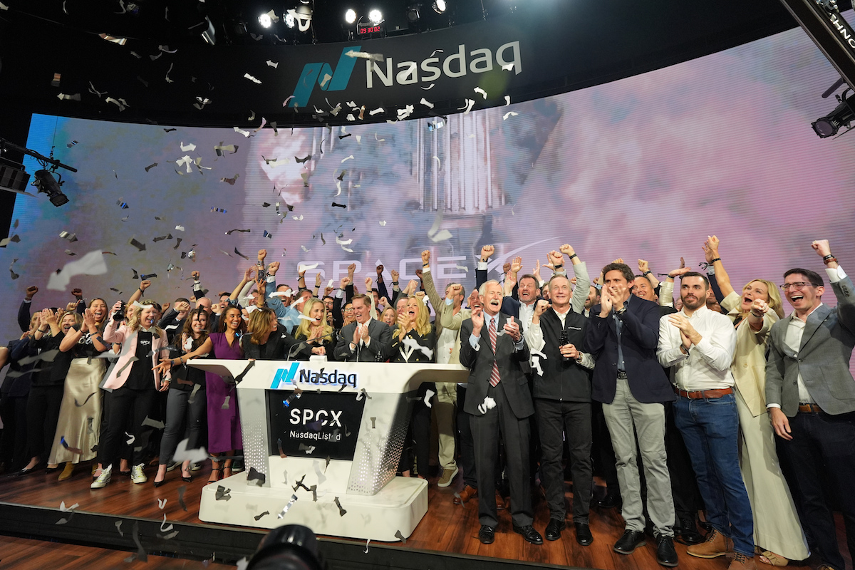 Il debutto in borsa di SpaceX, 12 giugno 2026 (AP Photo/Frank Franklin II)