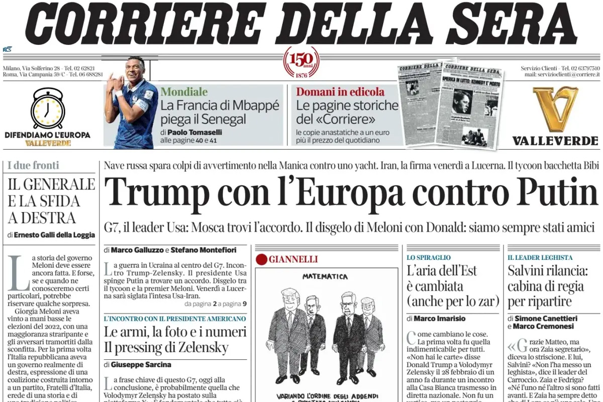 Le prime pagine di oggi