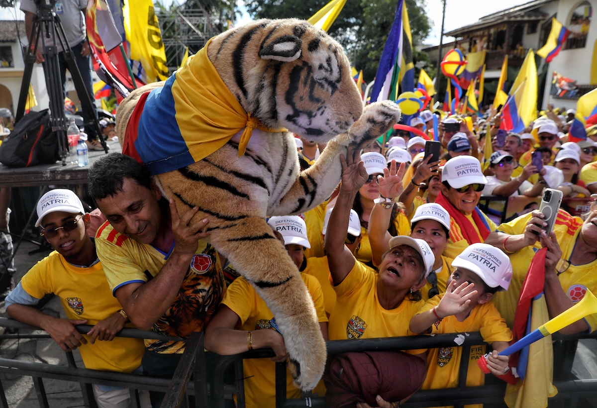 Il simbolo del movimento politico di de la Espriella è la tigre (AP Photo/Santiago Saldarriaga)