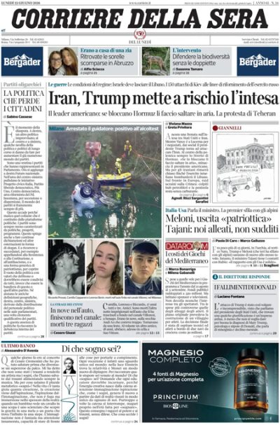 le prime pagine di oggi da Ilpost.it le prime pagine di oggi