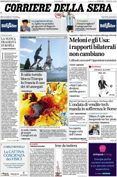 le prime pagine di oggi da Ilpost.it le prime pagine di oggi