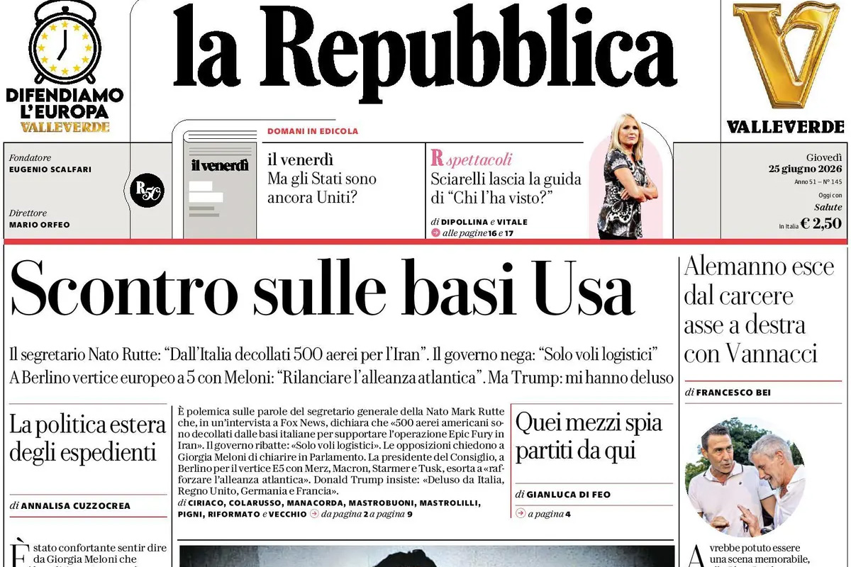 Le prime pagine di oggi