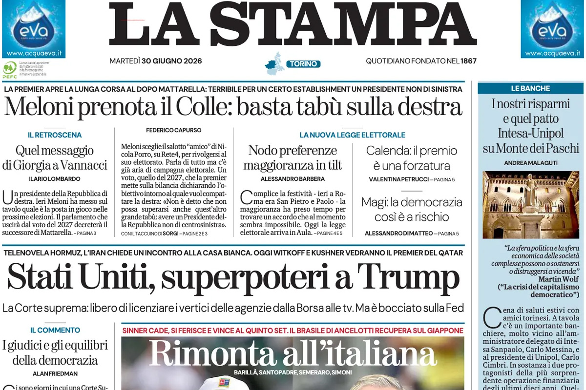 Le prime pagine di oggi