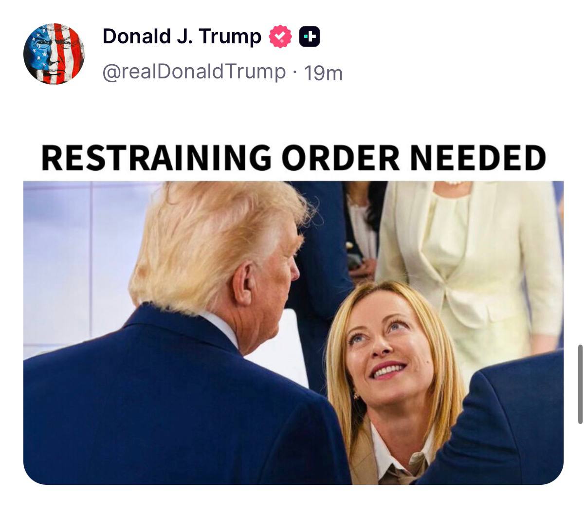 Il post pubblicato da Trump su Truth