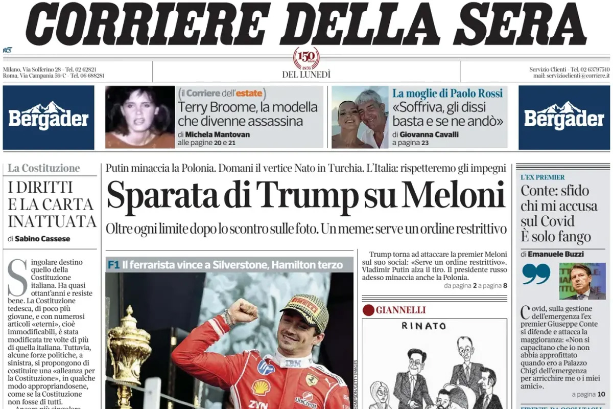 Le prime pagine di oggi