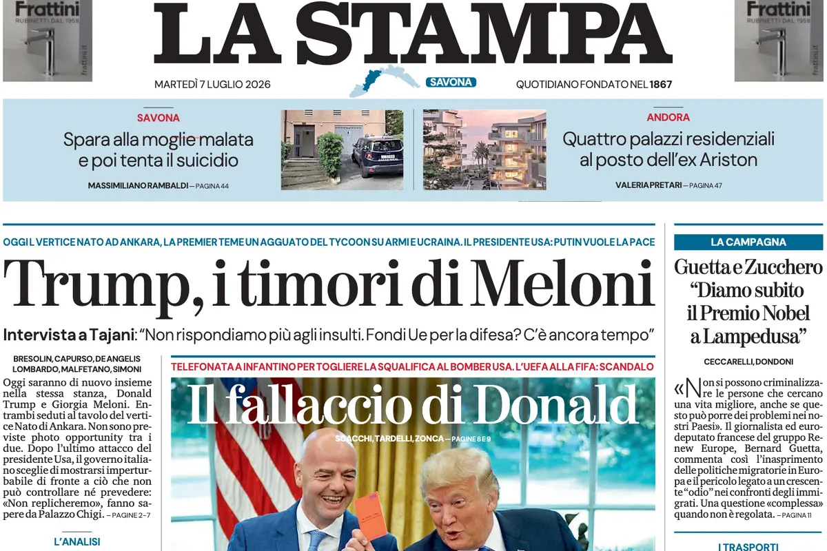 Le prime pagine di oggi