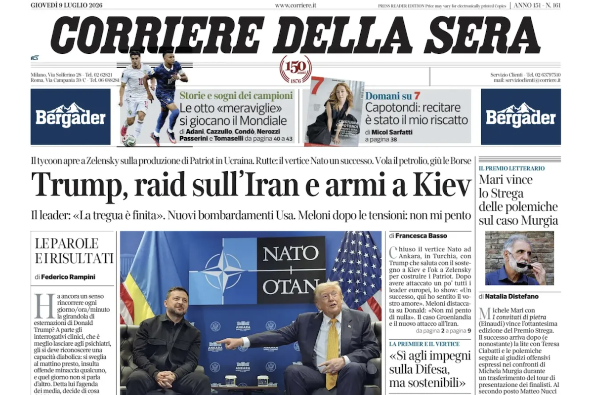 Le prime pagine di oggi