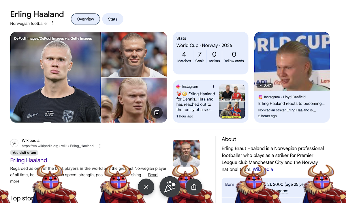 Leggi l'articolo: Avete provato a cercare “Erling Haaland” su Google?