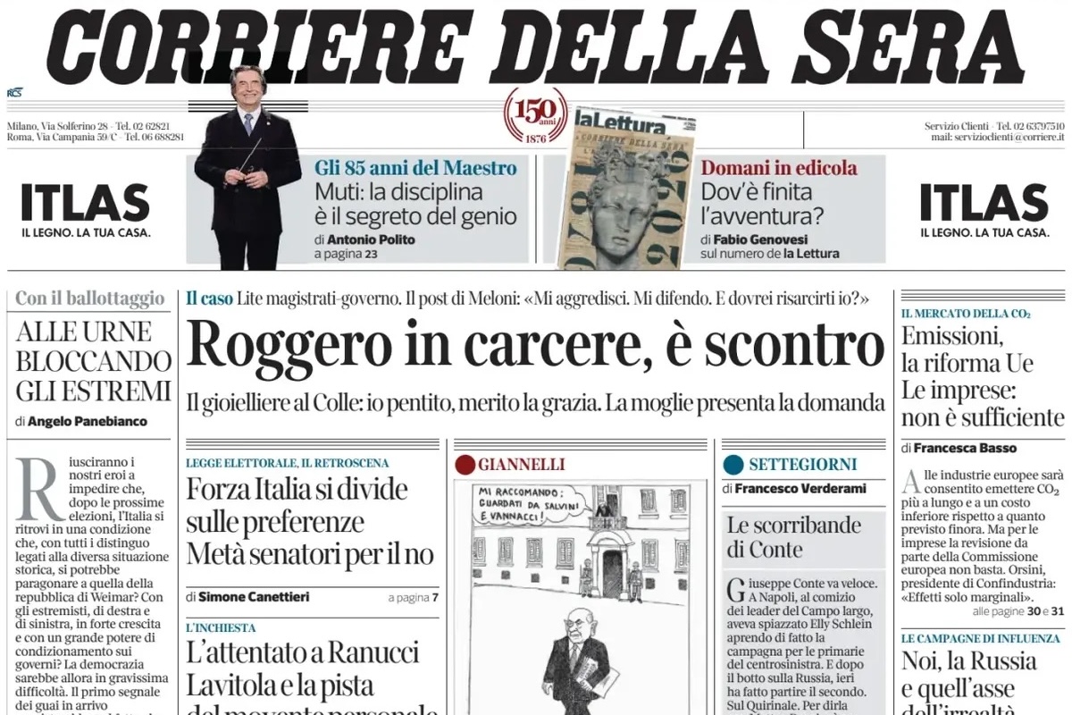 Le prime pagine di oggi