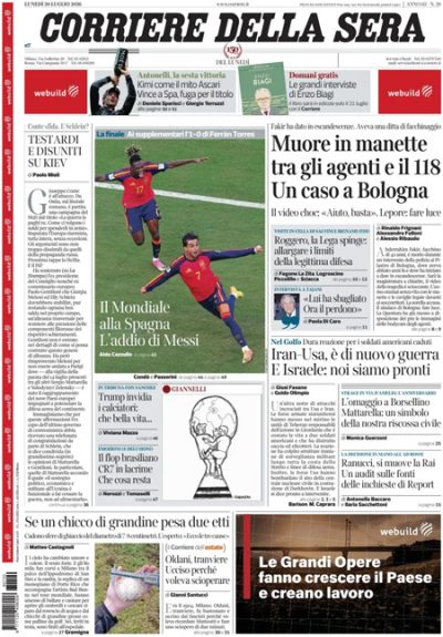 le prime pagine di oggi da Ilpost.it le prime pagine di oggi