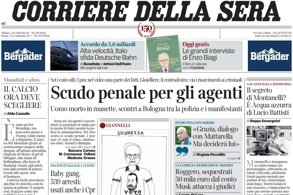 Le prime pagine di oggi