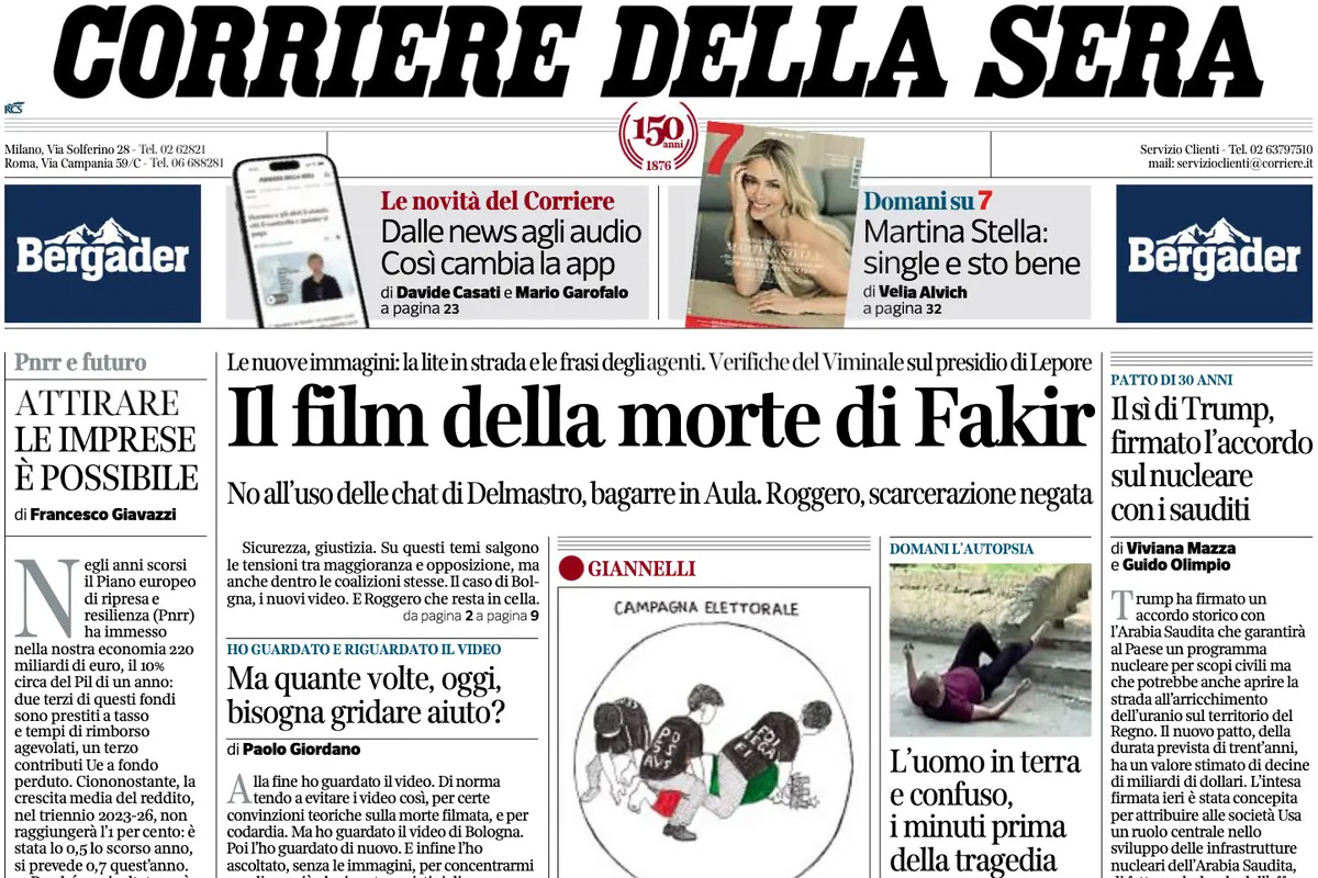 Le prime pagine di oggi