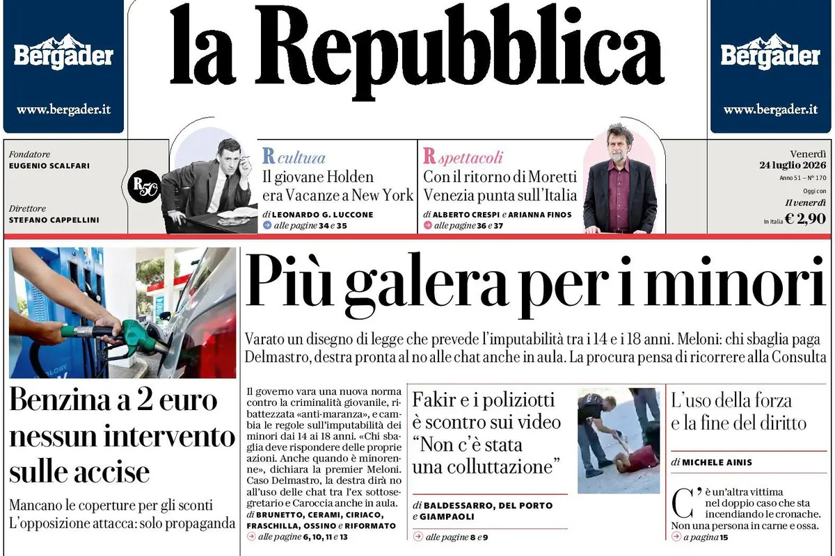 Le prime pagine di oggi