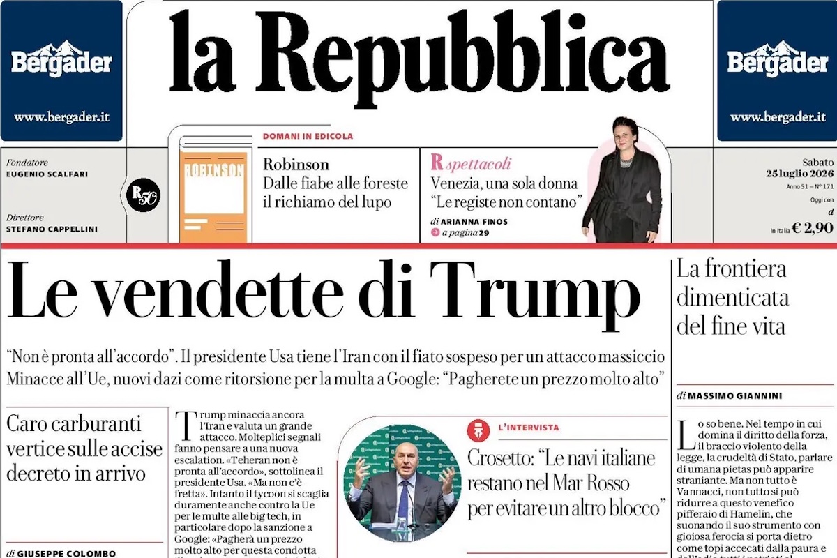 Le prime pagine di oggi
