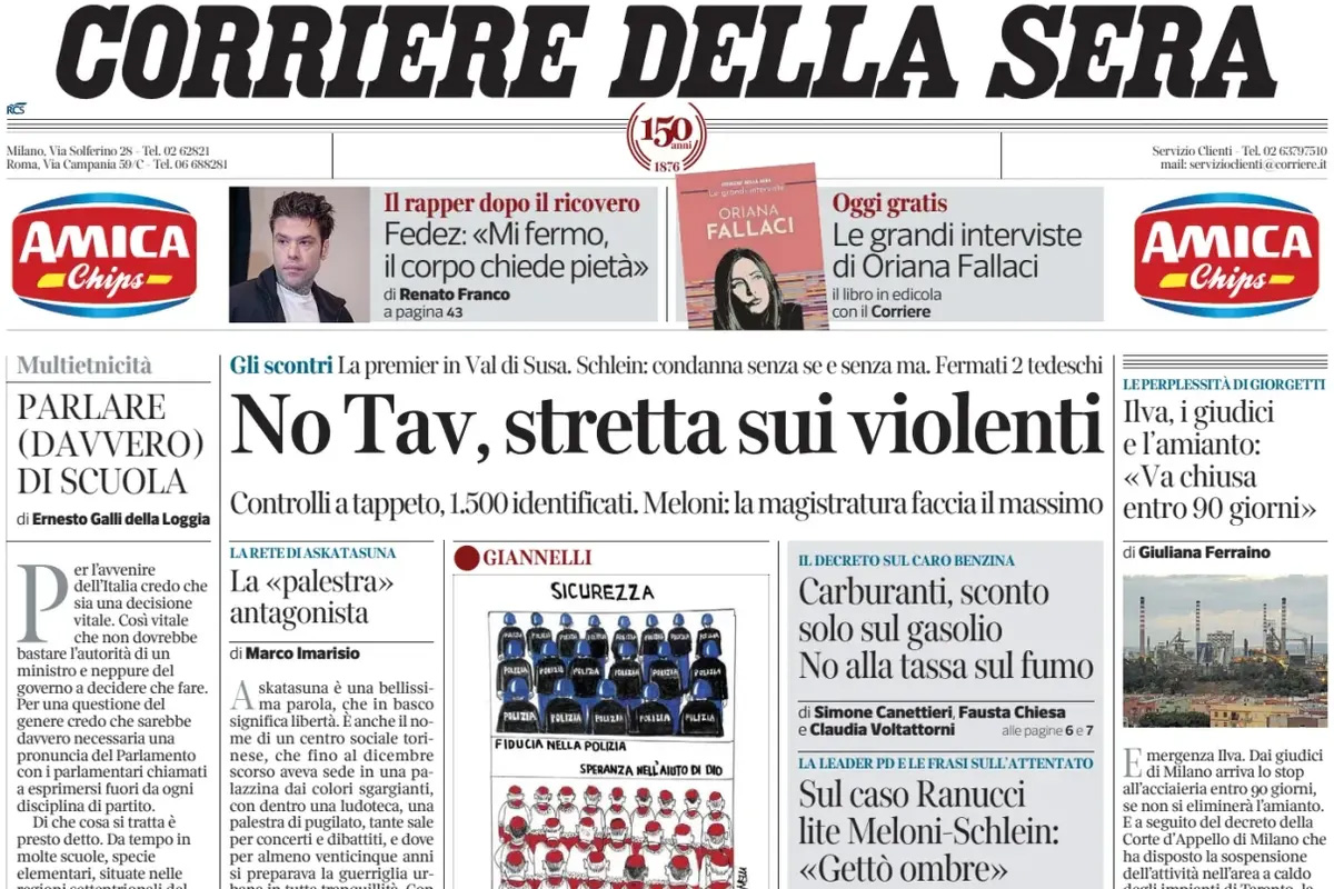 Le prime pagine di oggi