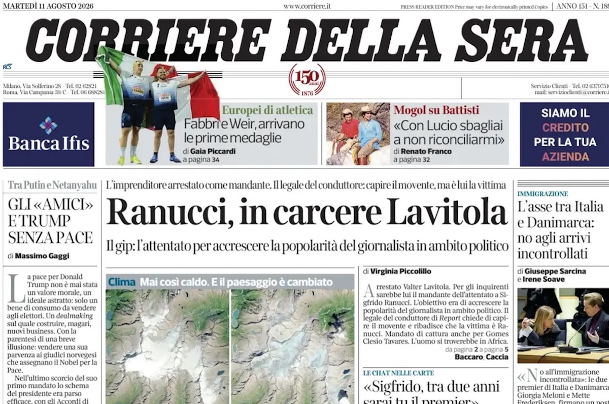 Le prime pagine di oggi