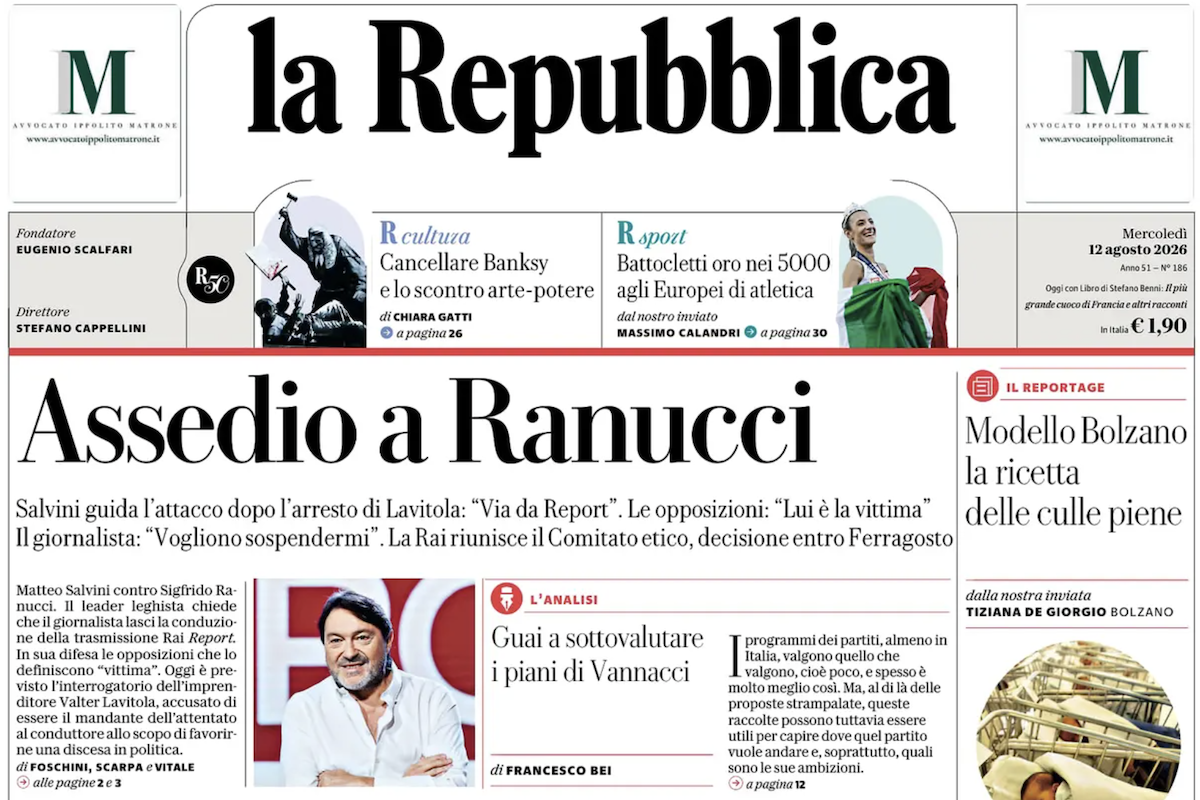 Le prime pagine di oggi
