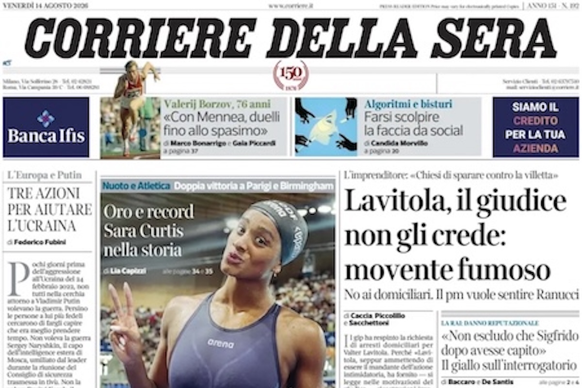 Le prime pagine di oggi