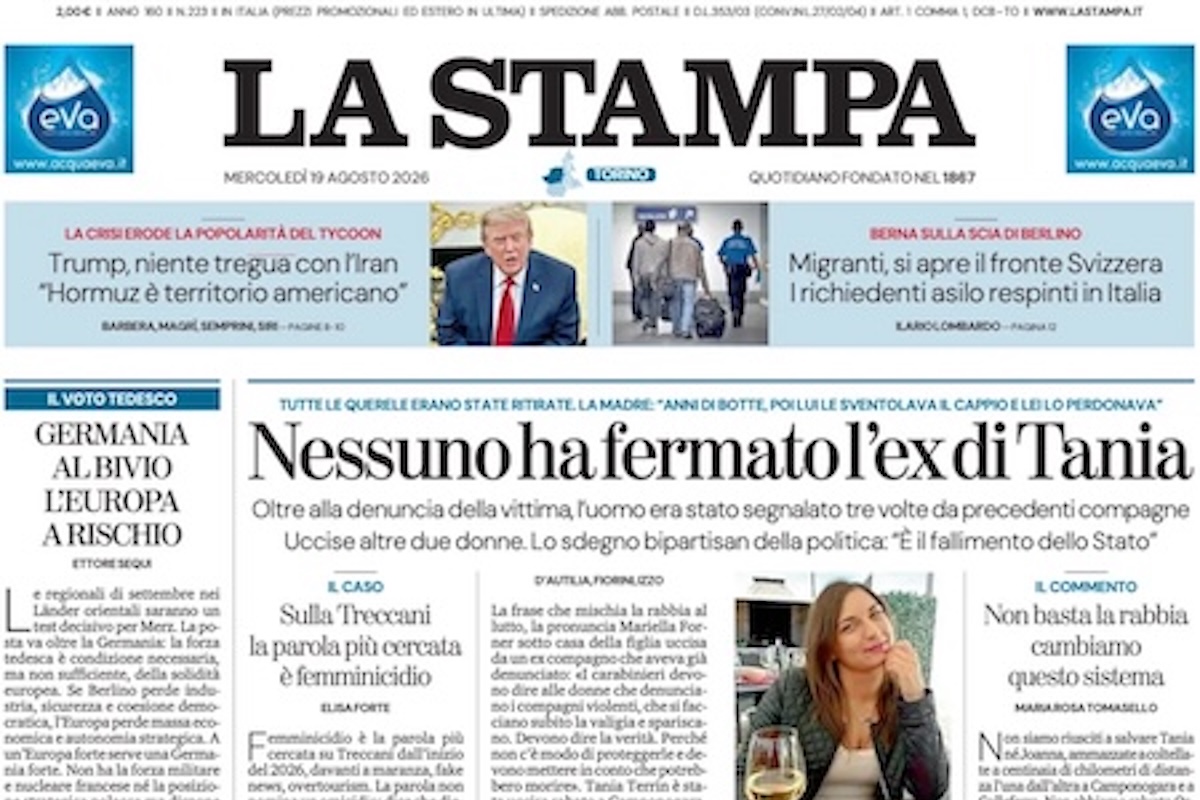Le prime pagine di oggi