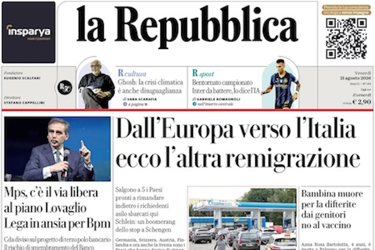 le prime pagine di oggi da Ilpost.it le prime pagine di oggi