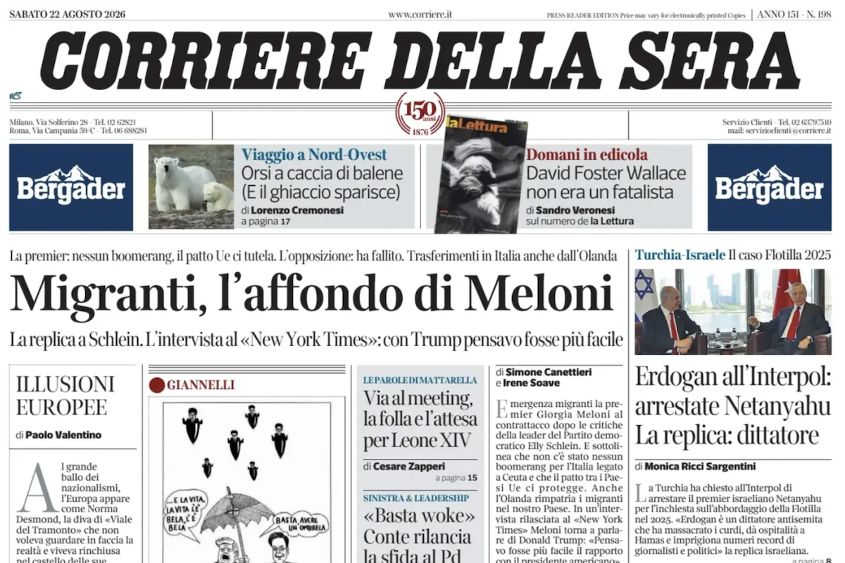 Le prime pagine di oggi