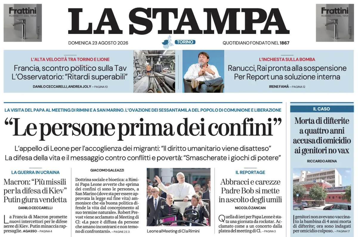 Le prime pagine di oggi