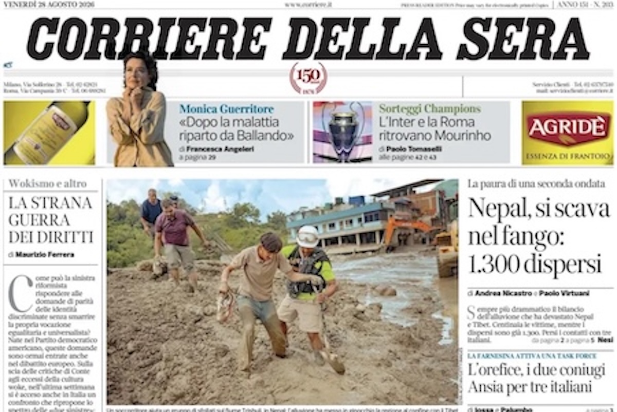 Le prime pagine di oggi