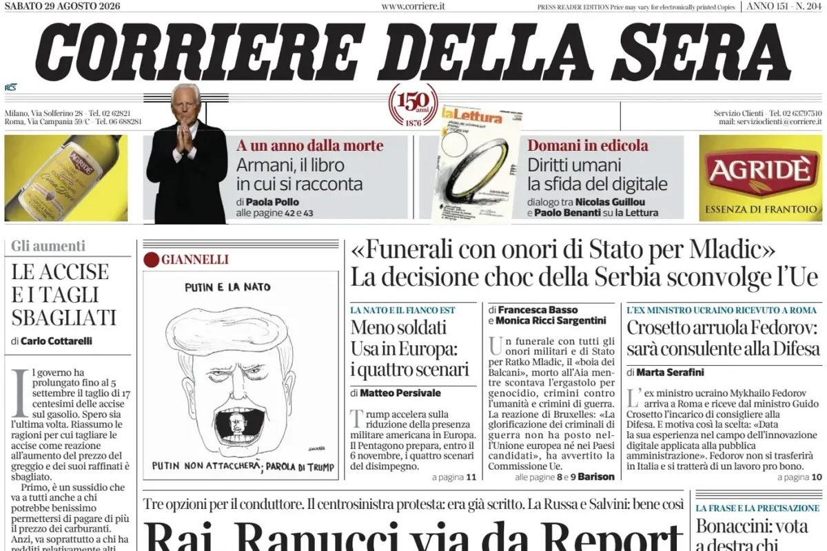 Le prime pagine di oggi